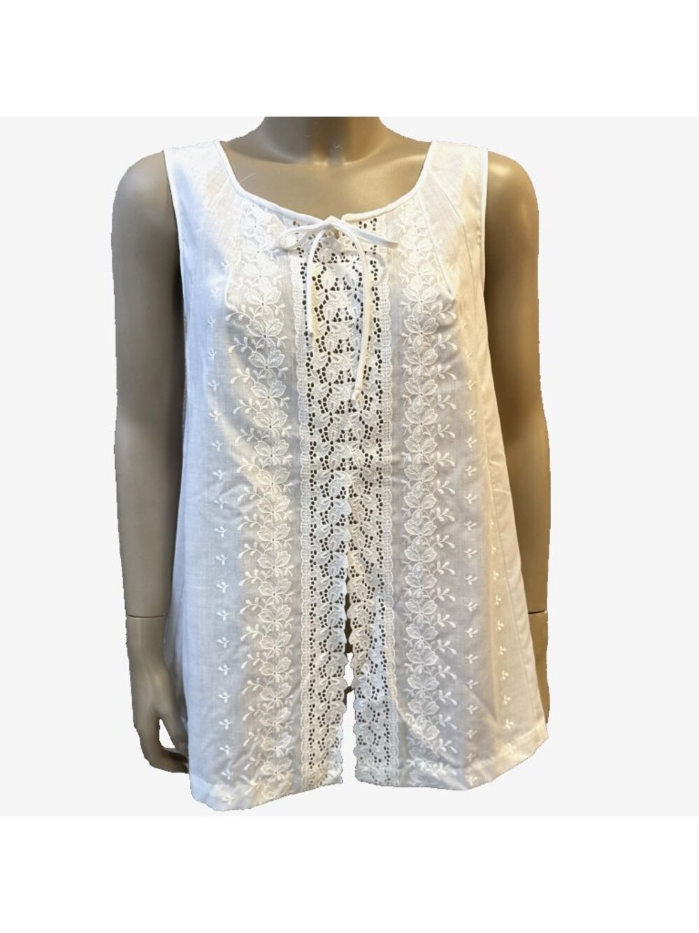 VTG Shadowline Cotton Babydoll Gown w/Panties, Eyelet Lace, Feminine NOS Fit S/M